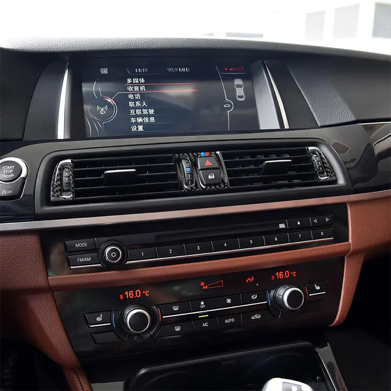 

Carbon Fiber Car Accessories Interior Air Outlet Carbon Fiber Modification Cover Trim Stickers For BMW 5 Series F10 2011-2017