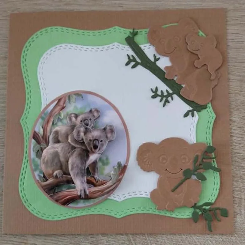 Металлические штампы Koala бамбуковые штампованные для скрапбукинга бумаги ручной