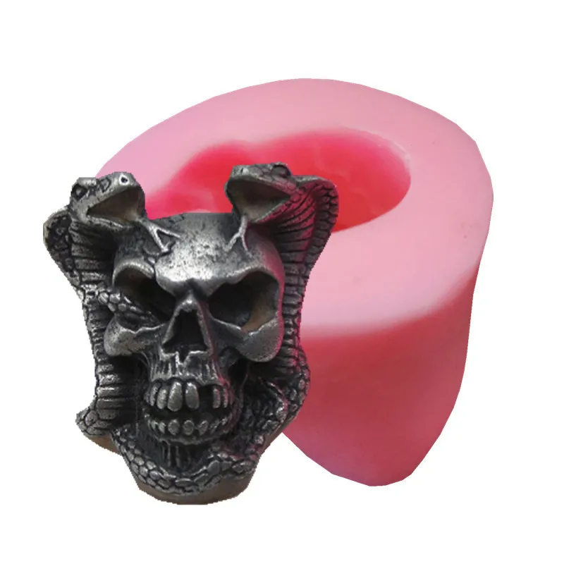 

New Mini Cobra Skull Silicone Mold For Fondant Chocolate Epoxy Sugarcraft Mould Pastry Cupcake Decorating Kitchen Accessories