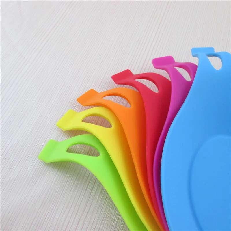 food grade silicone heat resistant spoon rest utensil spatula holder gadget kitchen storage rack tool aid home organizer free global shipping