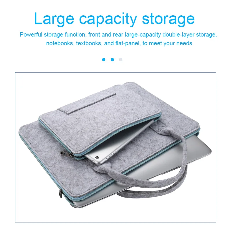 Сумка для ноутбука Сверхлегкая однотонная шерстяная фетровая сумка 11 13 5 дюймов