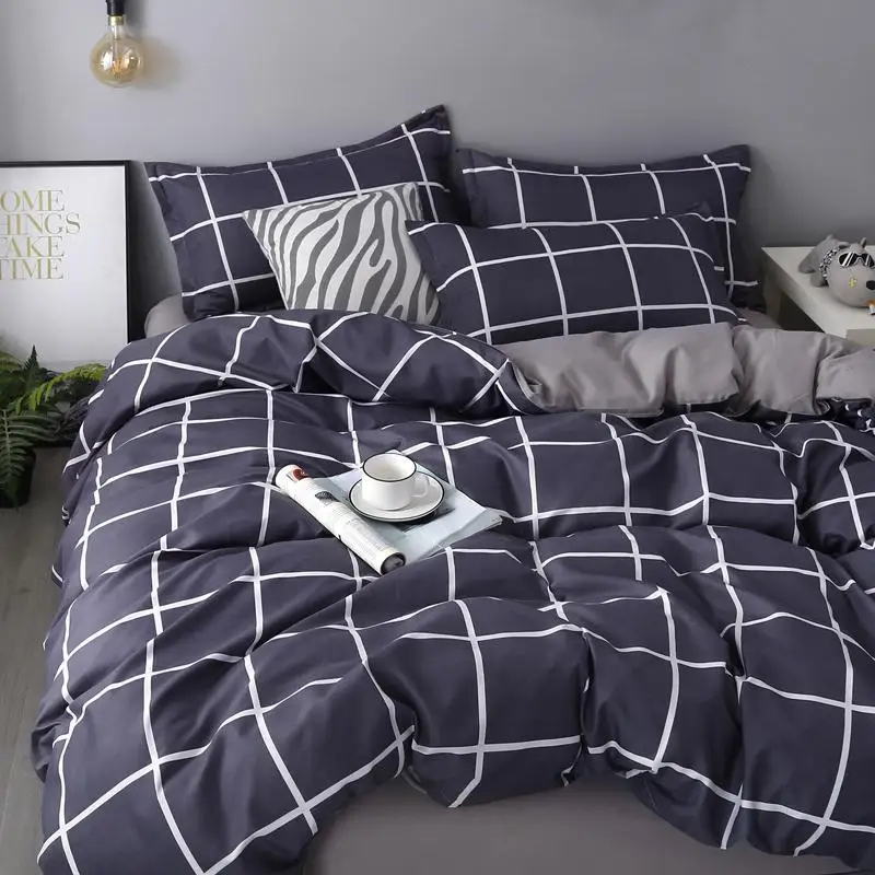 50 современный в полоску зимние постельного белья Полный белье королевского