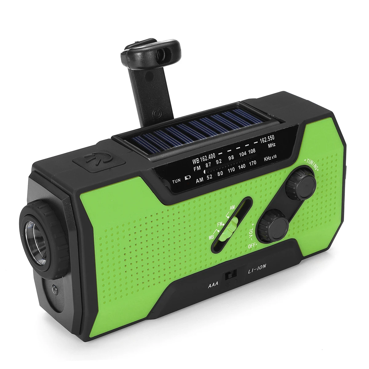 

LEORY WB Solar Digital Crank Emergency AM/FM NOAA Weather Portable Radio Flashlight Solar Panel Flashlight Rechargeable Power