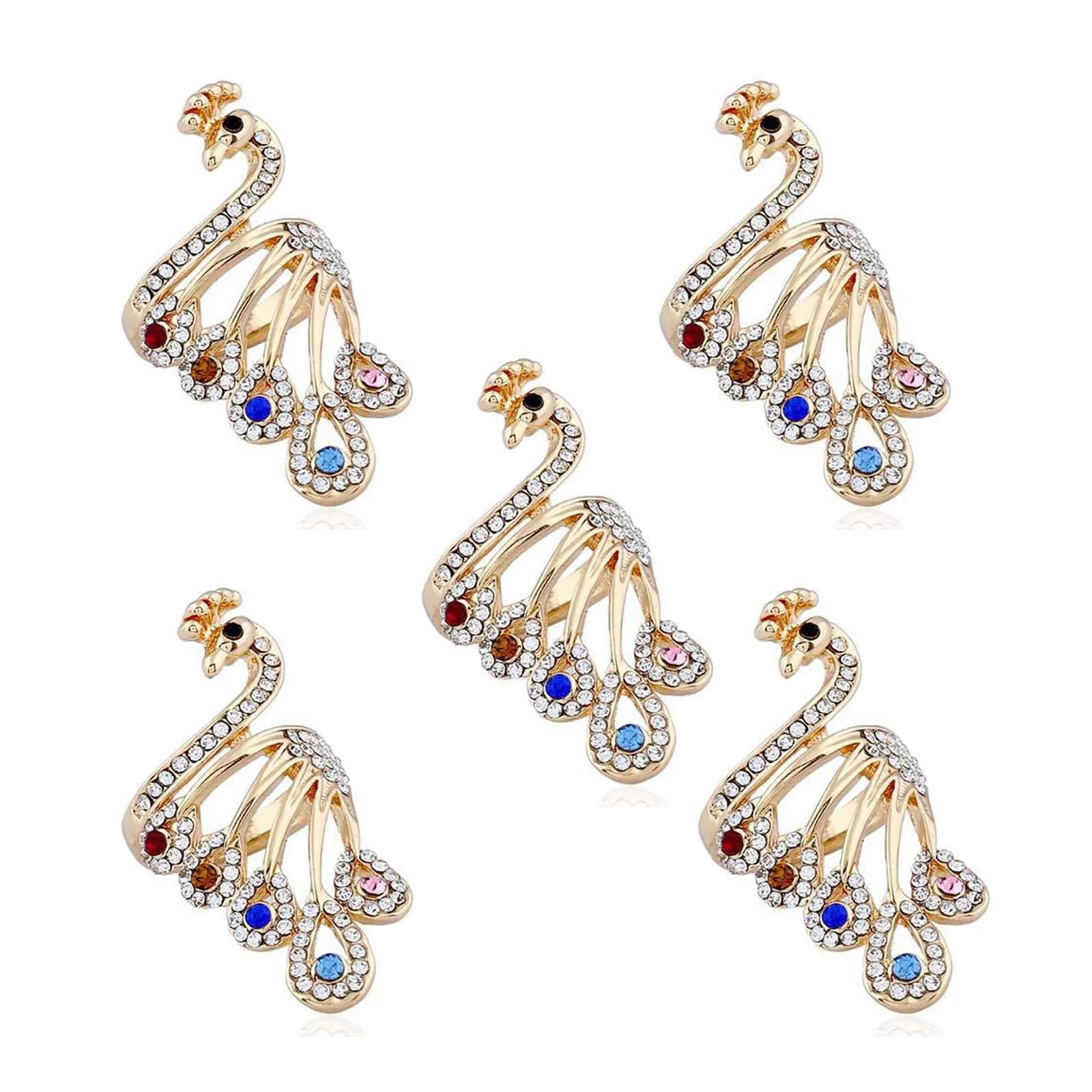 Adjustable Knitting Loop Crochet Accessories 1/2/3/4/5Pcs Peacock Shape Ring Finger Wear Thimble Yarn Guides L1012 | Дом и сад