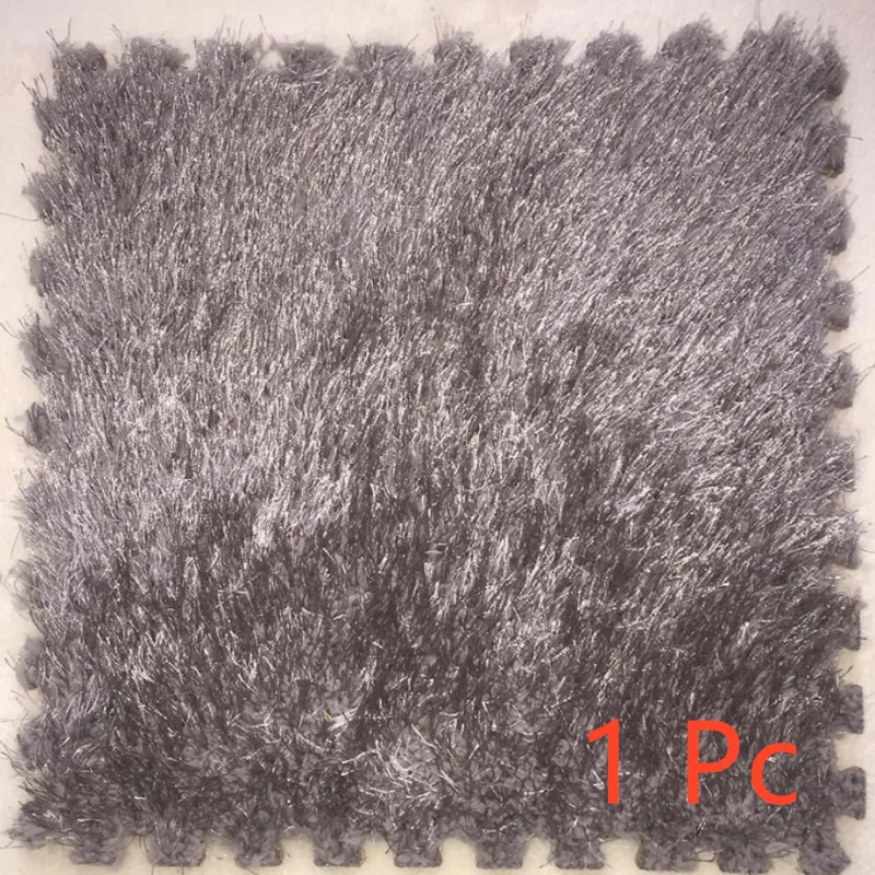 Gray 30x30 см EVA пена DIY коврик-пазл ворсинки с длинными волосами лохматый ковер коврик-пазл плюшевый теплый мягкий коврик для игр для детей - Цвет: Gray