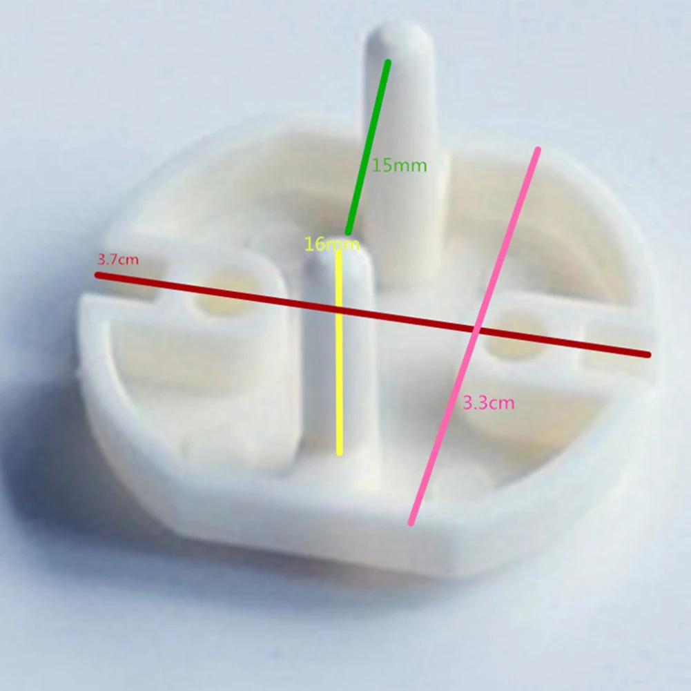 

10pcs European Style Baby Safety 2 Plug Office Home Electrical Protective Durable Easy Install Practical Socket Cover