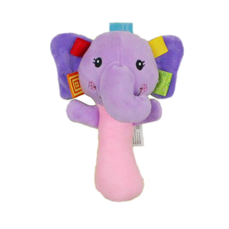 

Anime Dog Elephant Monkey Lion Baby Toys 0-12 Months Soft Baby Rattles Plush Toys Soothing Sleep Appease Hand crank Plush Toys