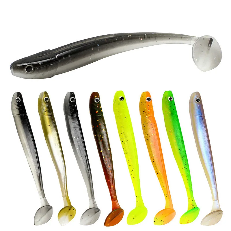 105 мм мягкие приманки Shad Мягкая приманка для рыбалки Т образный хвост легкая запах окуня джиг Карп резиновые