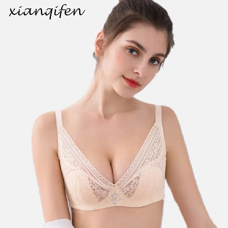 Тонкие кружевные бюстгальтеры Xianqifen для женщин прозрачный топ бюстгальтер на