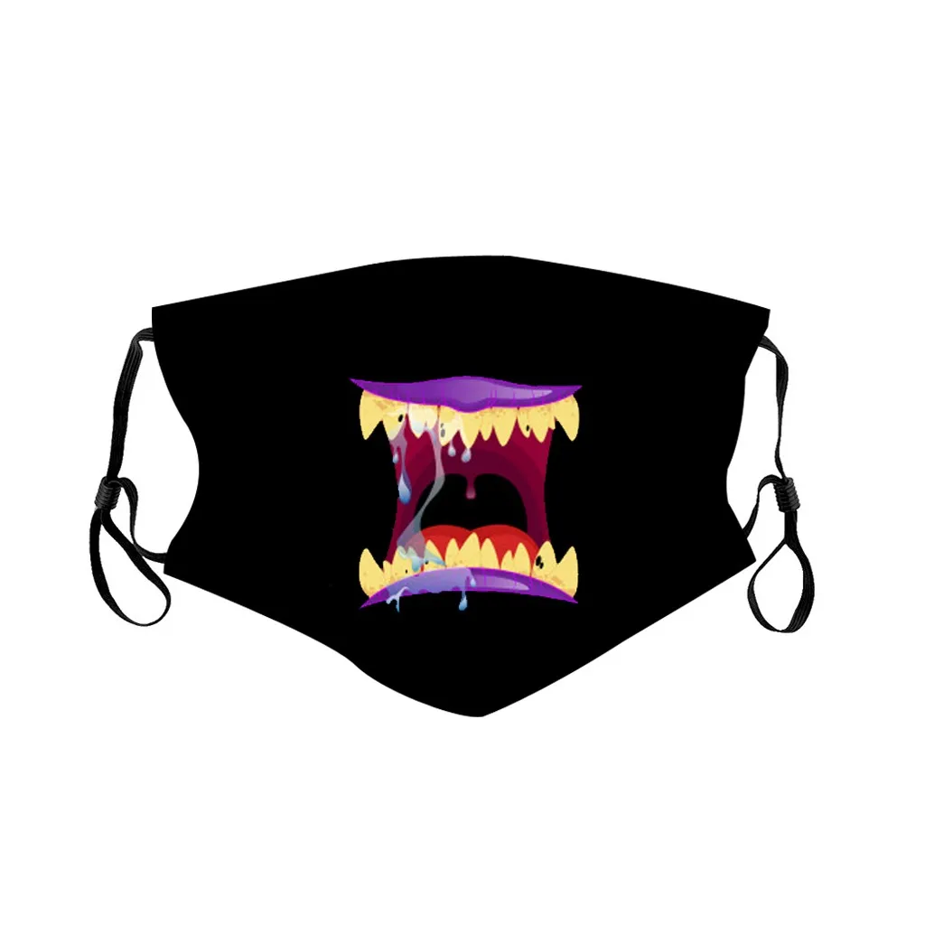 

Reusable Pm2.5 Dustproof Mask 1pc Unisex Funny Mouth Printing Mask Washable Breathable Cotton Mask Mascarillas Mouth-muffle#E
