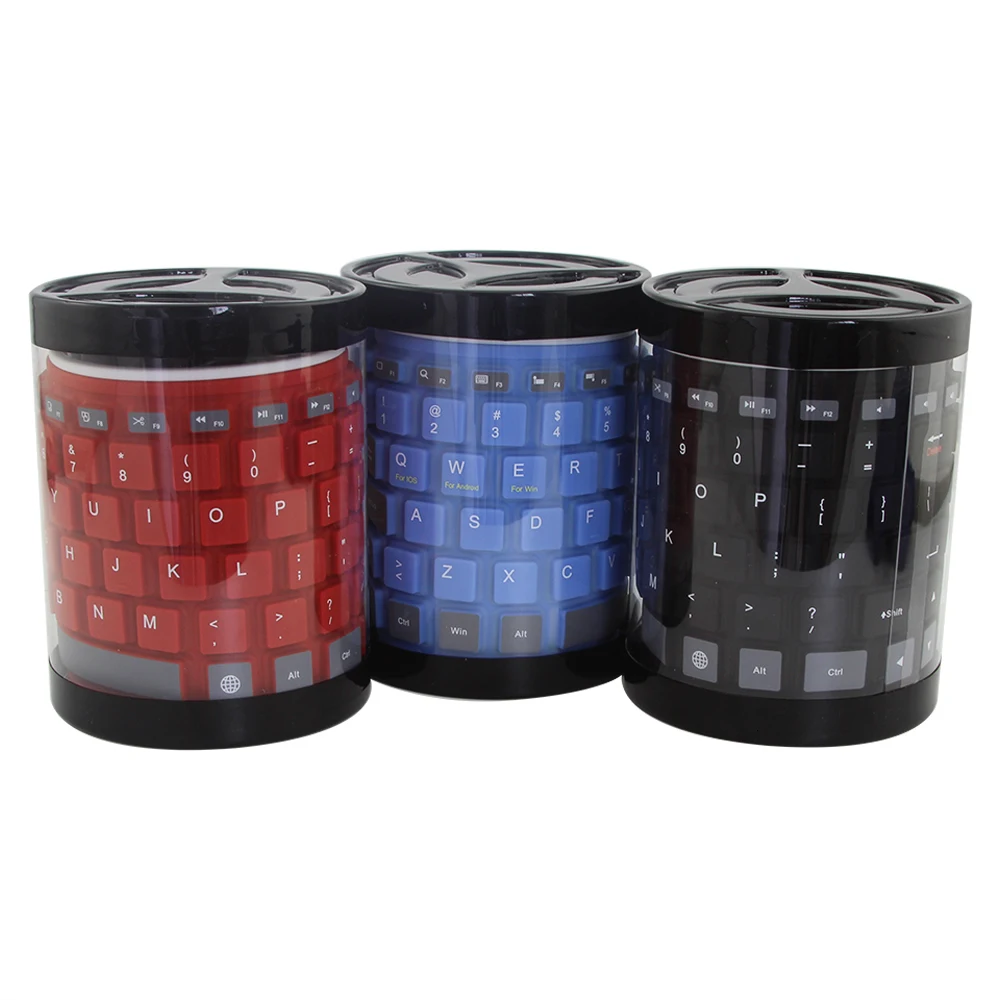 Складная Беспроводная клавиатура Bluetooth бесшумная с 87key Мягкая силиконовая Гибкая