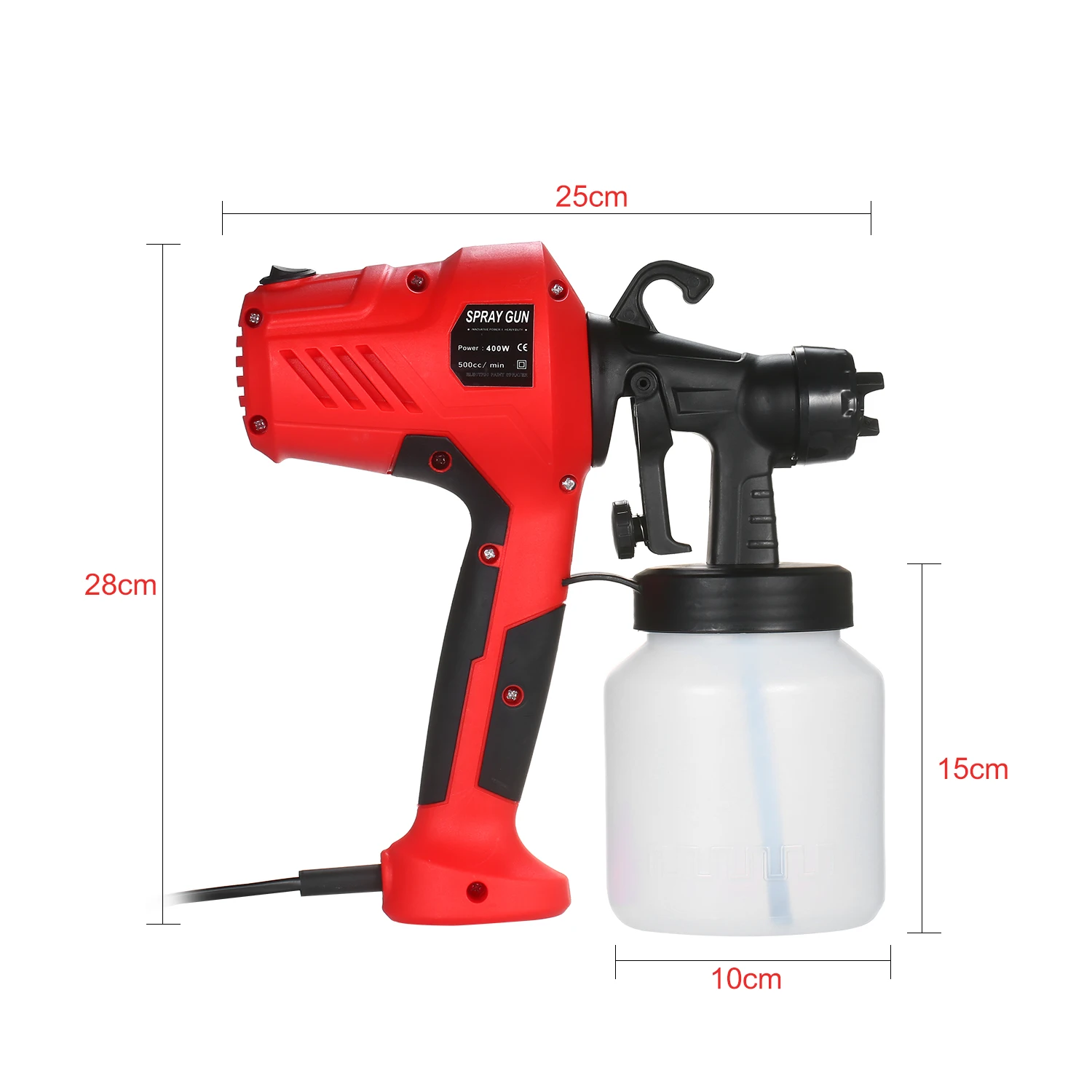 

Electric Paint Sprayer Removable High-pressure Paint Spray Gun Adjustable Air and Paint Flow Control UK Plug