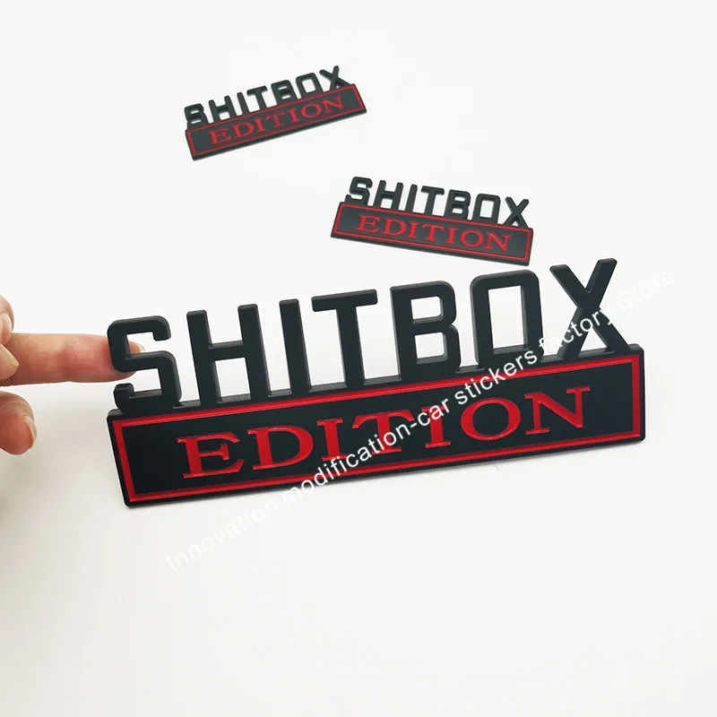 3 шт. 1big 7 ''+ 2small SHITBOX EDITION хромированные черные/красные/синие эмблемы значки