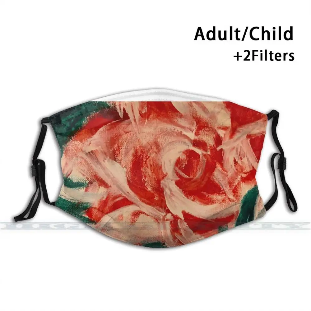 

Roses Of Love Fashion Print Reusable Funny Pm2.5 Filter Mouth Face Mask Rose Love Spring Flowers Birthday Wedding