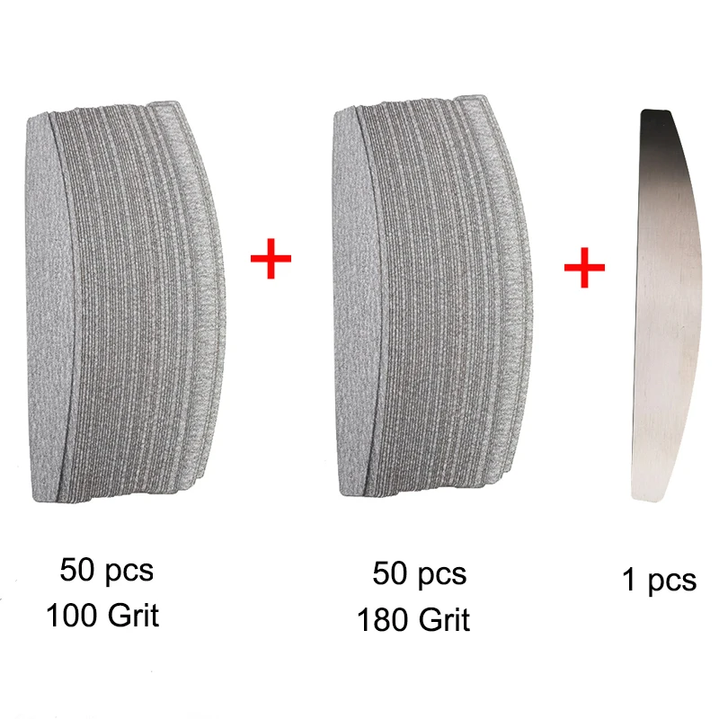100Pcs Replacement SandPaper Nail File With Metal Handle Removable Buffer 80/100/180 Double-sided Strips Manicure Art Files | Красота и