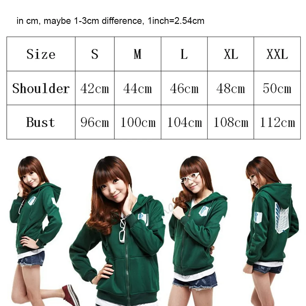 

Japan Anime Shingeki No Kyojin Cosplay Costume Attack On Titan Hoodies For Men Women Coat Couple Cotton C321