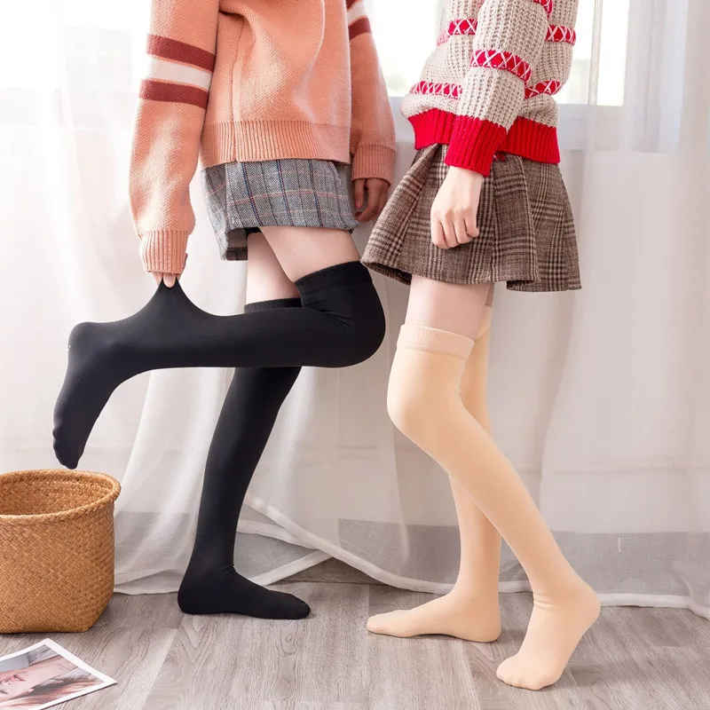 Зимние Утепленные теплые шерстяные кашемировые чулки Jeseca бесшовное бархатное