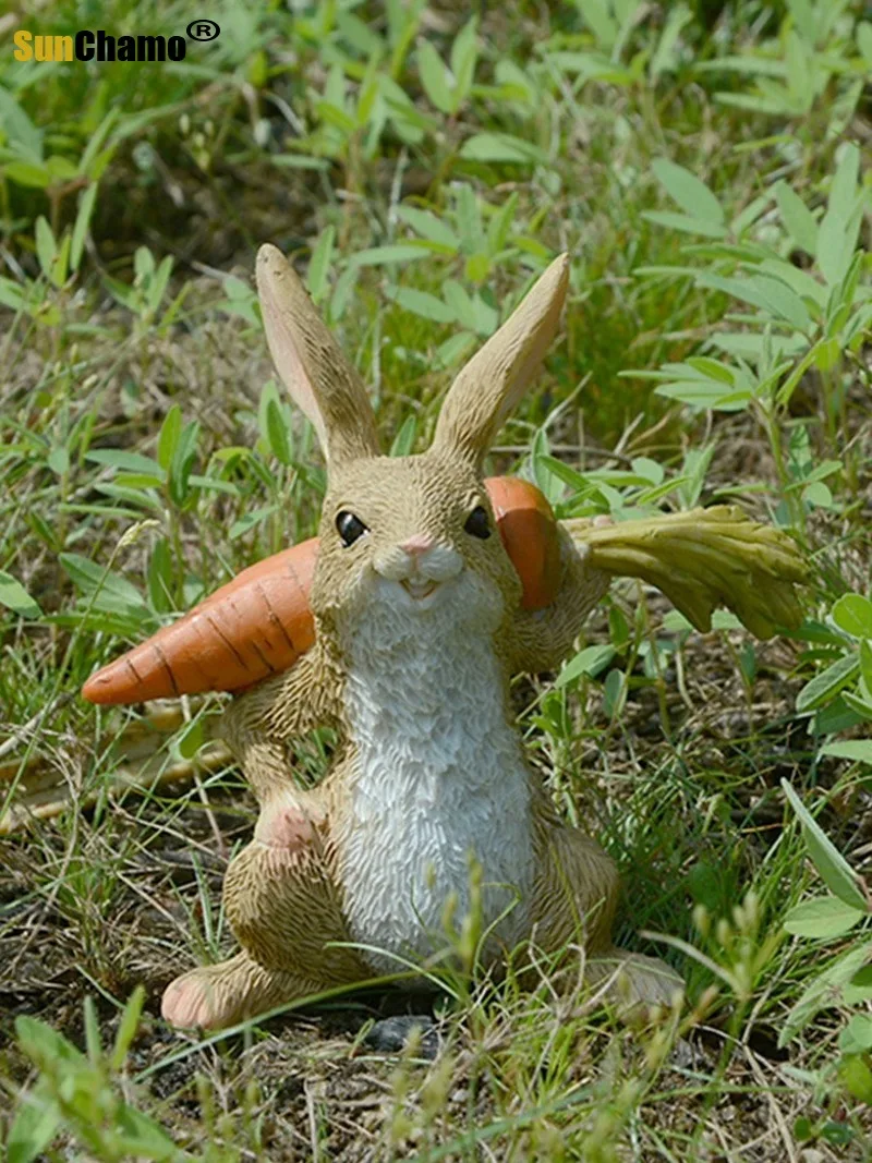 Новый Модный милый кролик украшения кукла садовый автомобиль полимерный