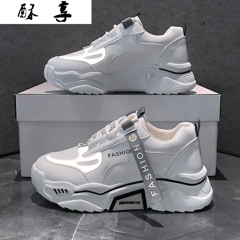 

2021 Fashion Women Shoes Spring Women Color Matching Luminous Non-slip Sneakers Lace-up Comfortable Breathable Casual Shoes
