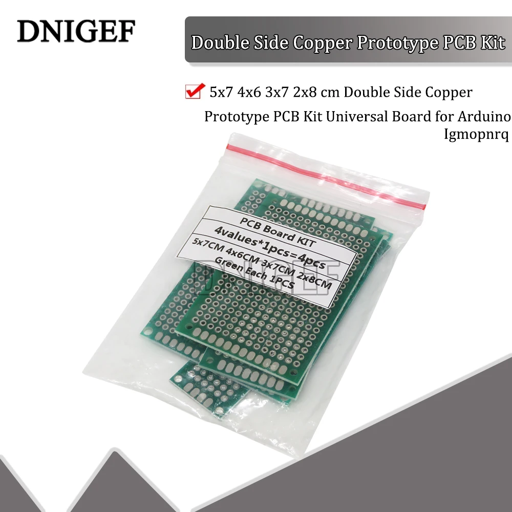 4 шт 5x7 4x6 3x7 2x8 см двухсторонний медный Прототип PCB комплект универсальная плата
