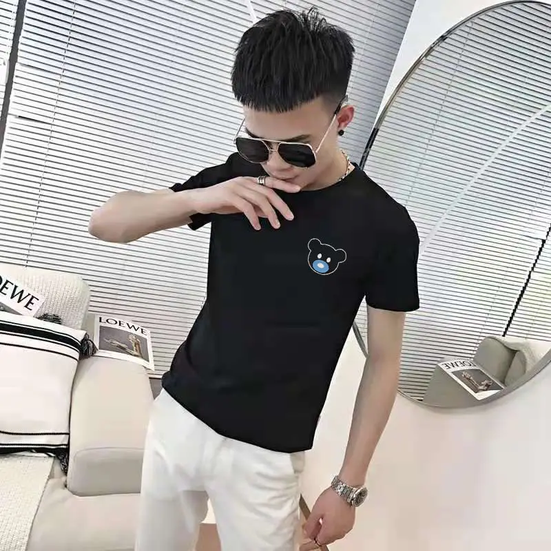 

2021 summer men's short sleeve t-shirt Korean trend Joker youth half sleeve t-shirt printed top