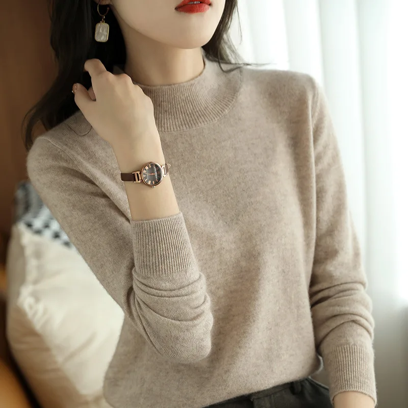 

Autumn Winter Basic Turtleneck Knitting Bottoming Warm Sweaters 2021 Women's Pullovers Solid Minimalist Cheap Tops