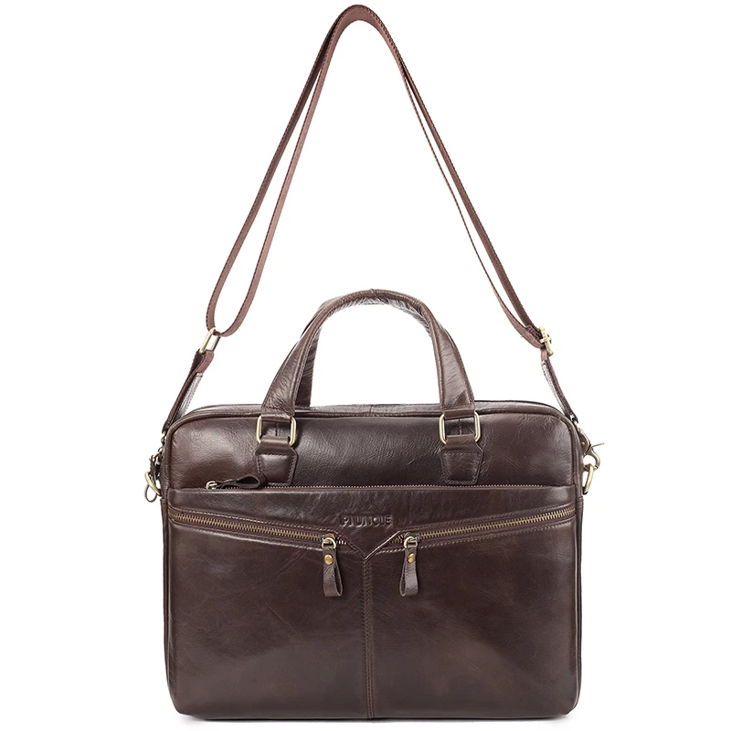

PI UNCLE Leather Men's Backpack Crossbody Business Large Capacity Laptop Briefcase