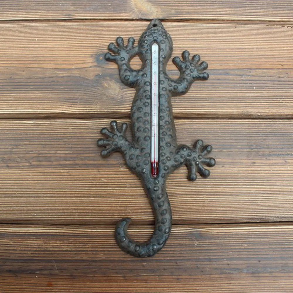 Term&oacute;metro para colgar en la pared, accesorio pastoral europeo y americano de hierro fundido, arte retro creativo, patio simple, sala de estar, hogar, beb&eacute;-1