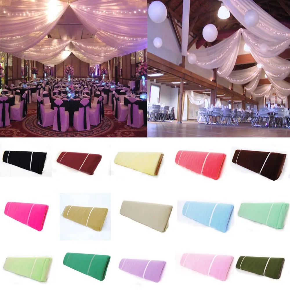 54x40 ярдов свадебное Тюлевое украшение сделай сам свадебный стул створки Тюлевая