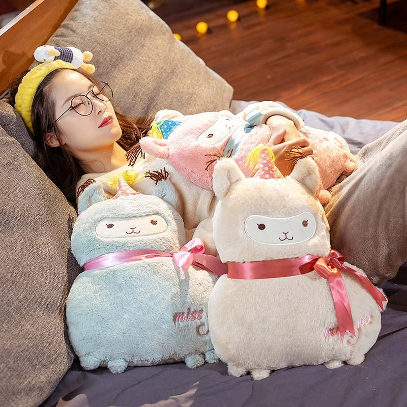 

Kawaii Alpaca Plush Toys Cute Stuffed Animal Dolls Sleeping Pillow Home Decor Plushine Birthday Valentines Day Gifts For Kids