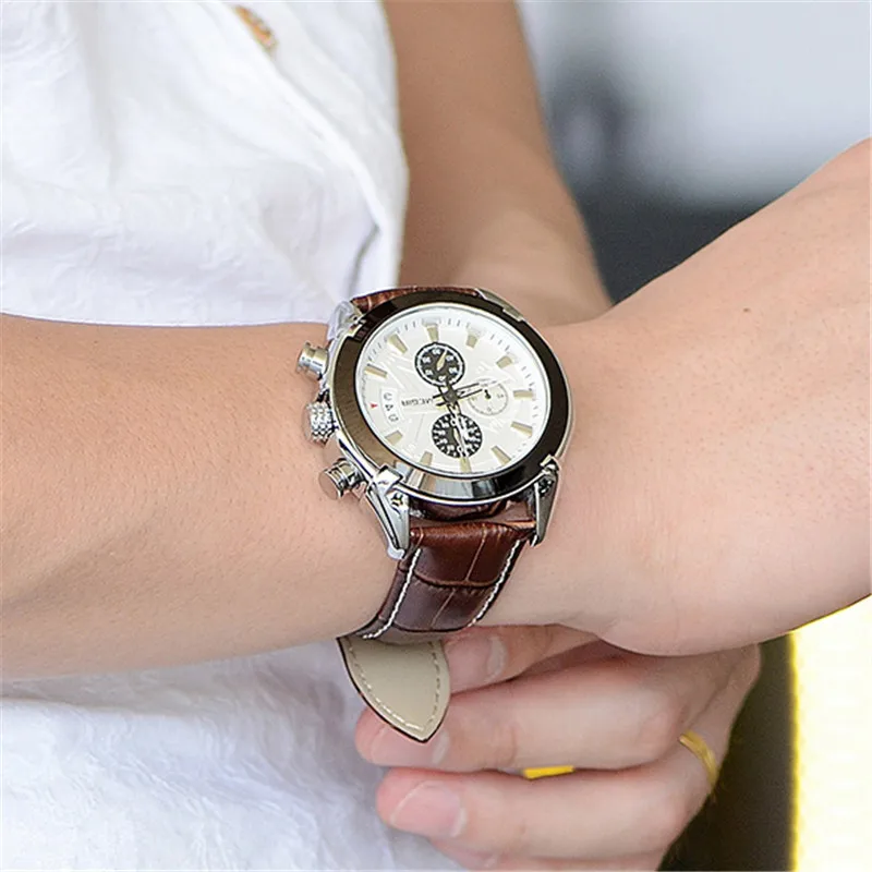 Часы MEGIR Мужские Наручные с хронографом брендовые Роскошные водонепроницаемые