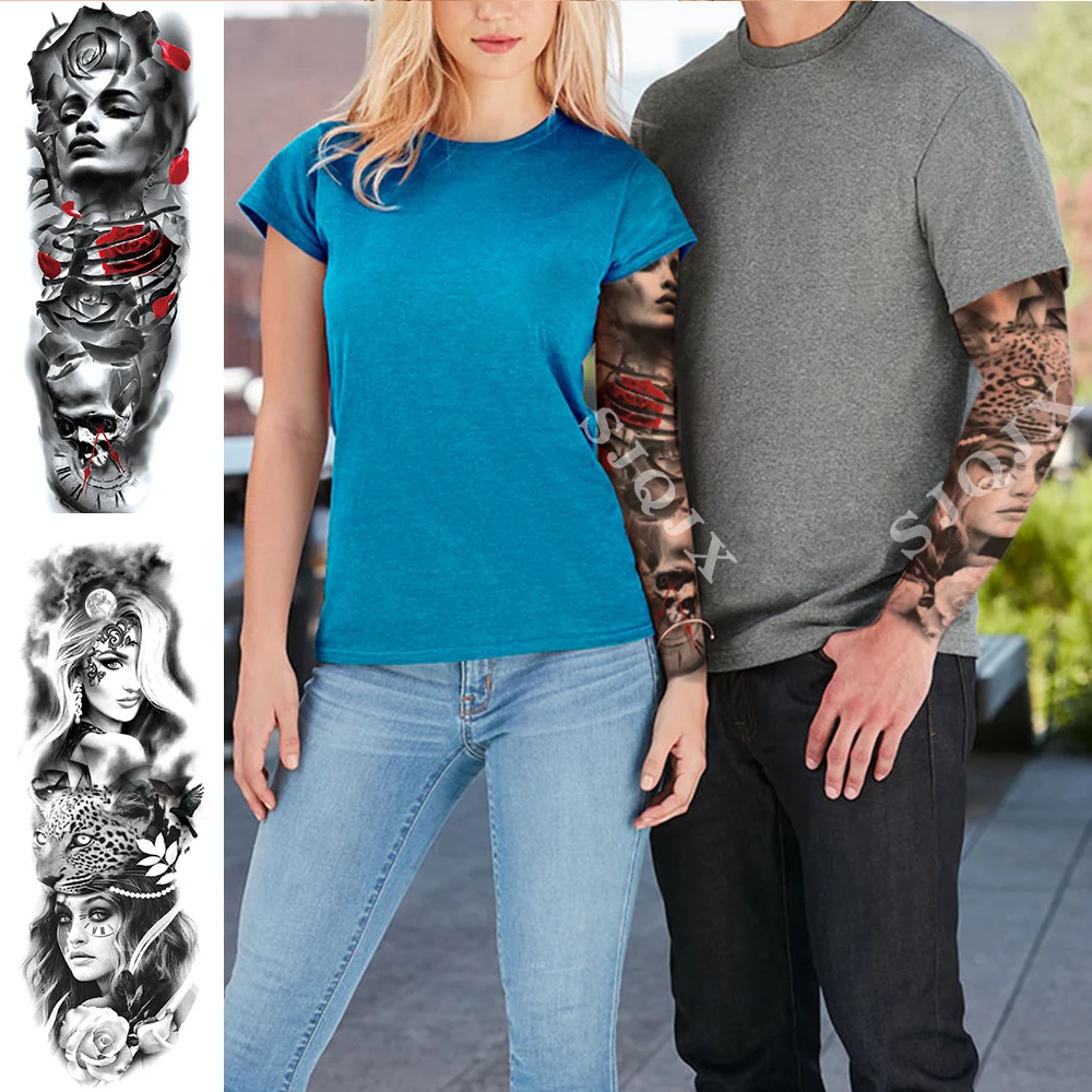 Набор из 2 предметов Большая татуировка для полных рук цветок Лев