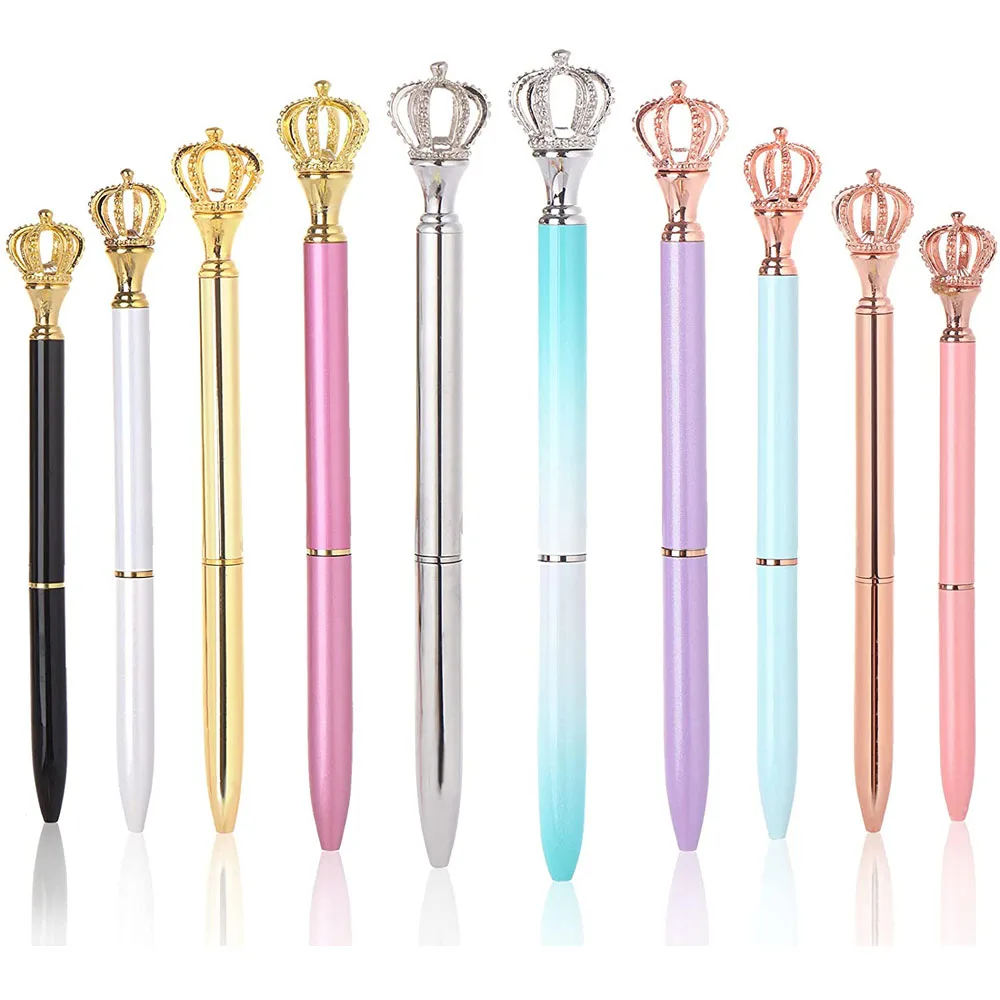 10 шт. Модные металлические блестящие украшения с короной и бриллиантами для школы, дома и офиса, подарки