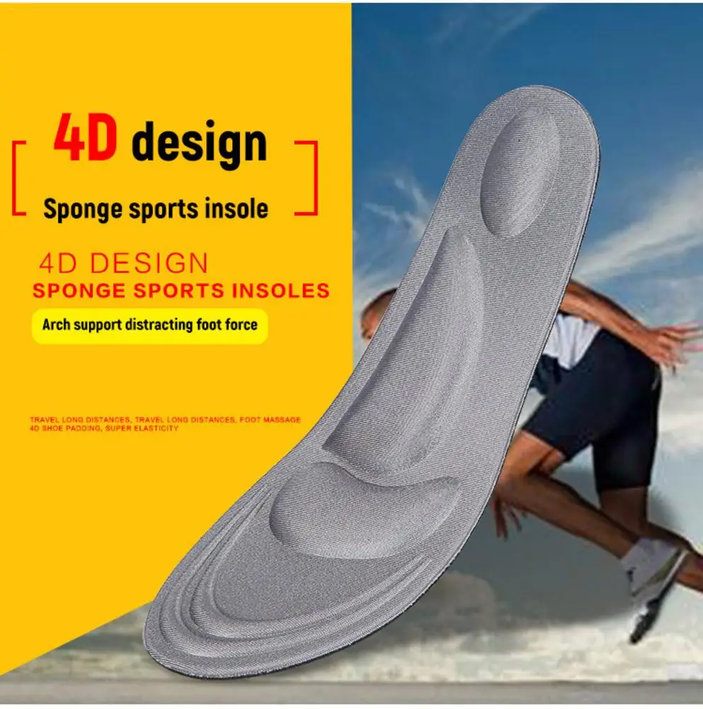 Стельки из флока с эффектом памяти 4D 2 пары ортопедические вставки поддержкой