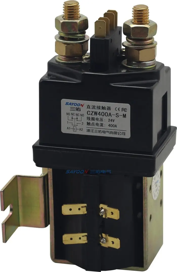 Контактор SAYOON CZW400A-S-M, постоянный ток 6 В, 12 В, 24 В, 36 В, 48 В, 60 в, 72 в, 400 А, для электромобилей, инженерной техники и т. д.