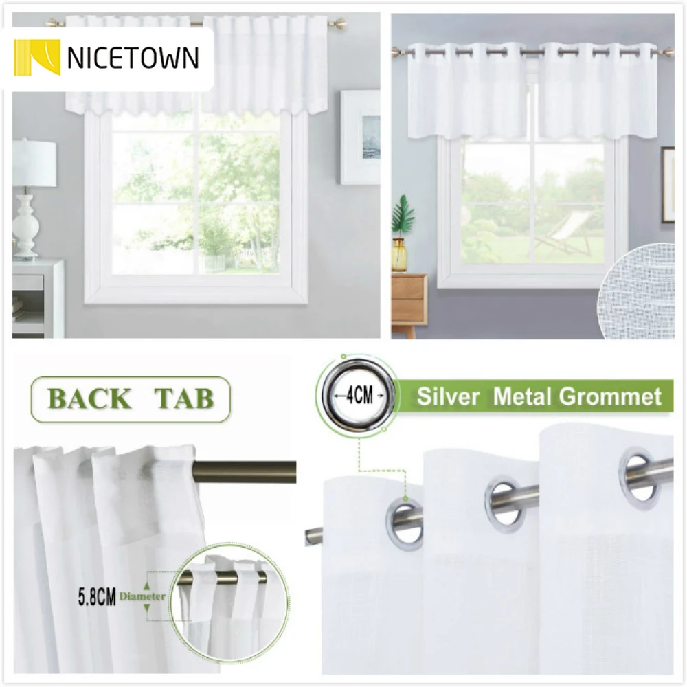 NICETOWN льняная текстурированная полупрозрачная вуаль прозрачная драпировка для