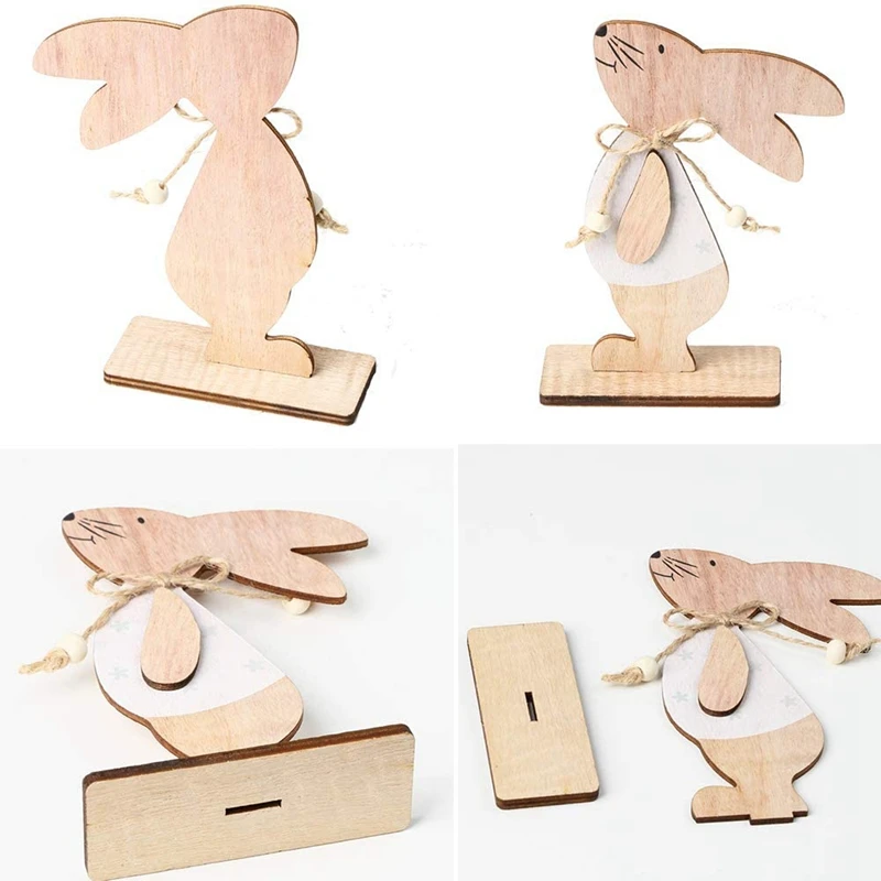 

Happy Easter Decor for Home DIY Bunny Easter Rabbit Wooden Ornaments Easter Party Supplies Easter Gifts for Kids