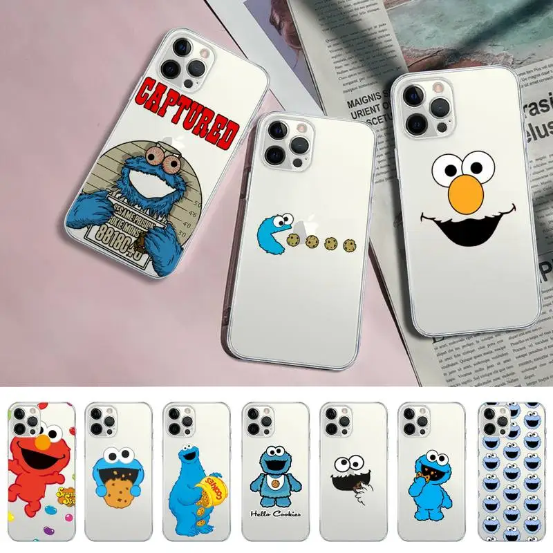 

INS Sesame Street Cookie Phone Case for iPhone 11 12 13 mini pro XS MAX 8 7 6 6S Plus X 5S SE 2020 XR case