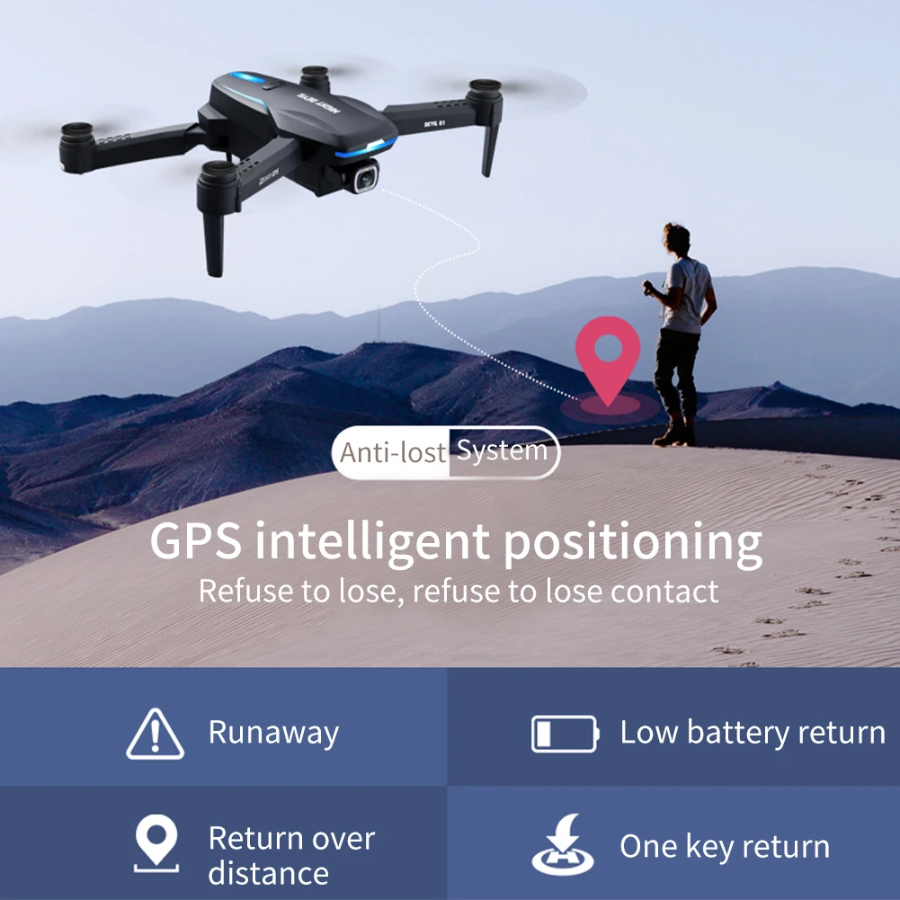 

Altitude Hold 4K 1080P Foldable RC Quadcopter Anti Interference Toy Kids Gift Aerial Photography GPS Positioning With HD Camera