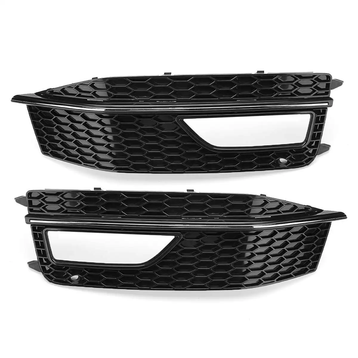 Black Car Front Bumper Fog Light Grill Cover For Audi A4 B8 S4 S-line Facelift 2012-2015 Grille | Автомобили и мотоциклы