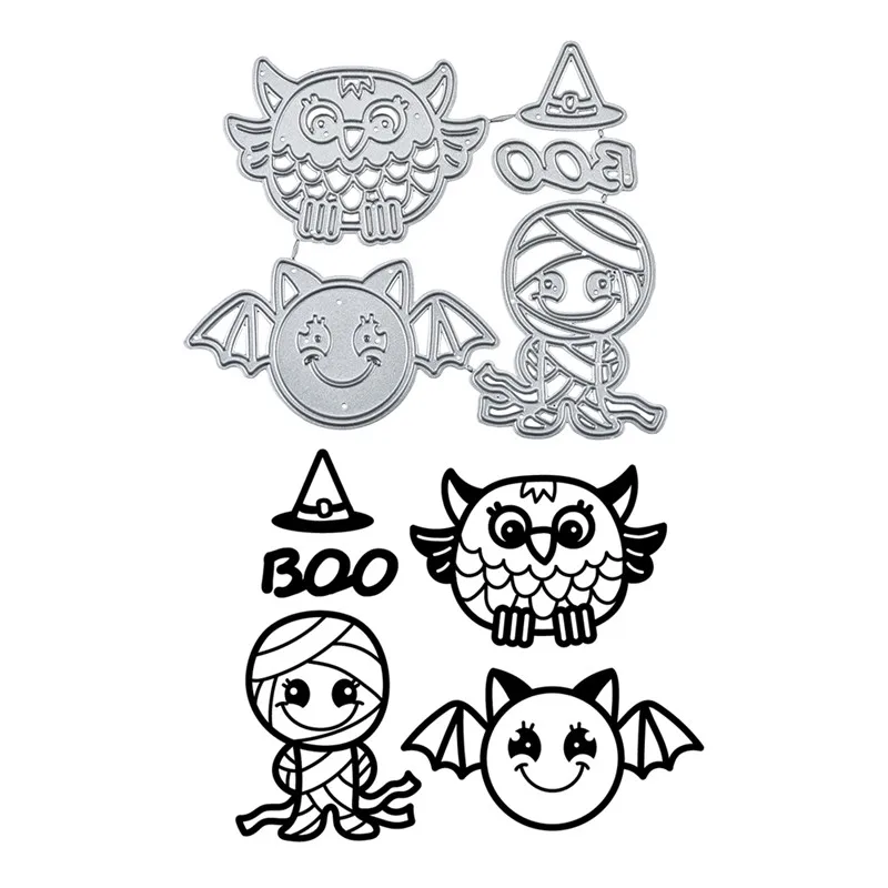 DiyArts Хэллоуин Dies сова шляпа летучая мышь Boo металлические режущие штампы 2019 для