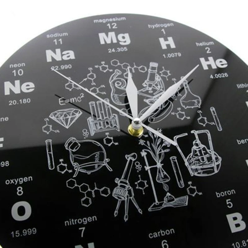 Periodic Table Of Elements Wall Art Decor Chemical Symbols Clock Educational Elemental Display Classroom Watch | Дом и сад