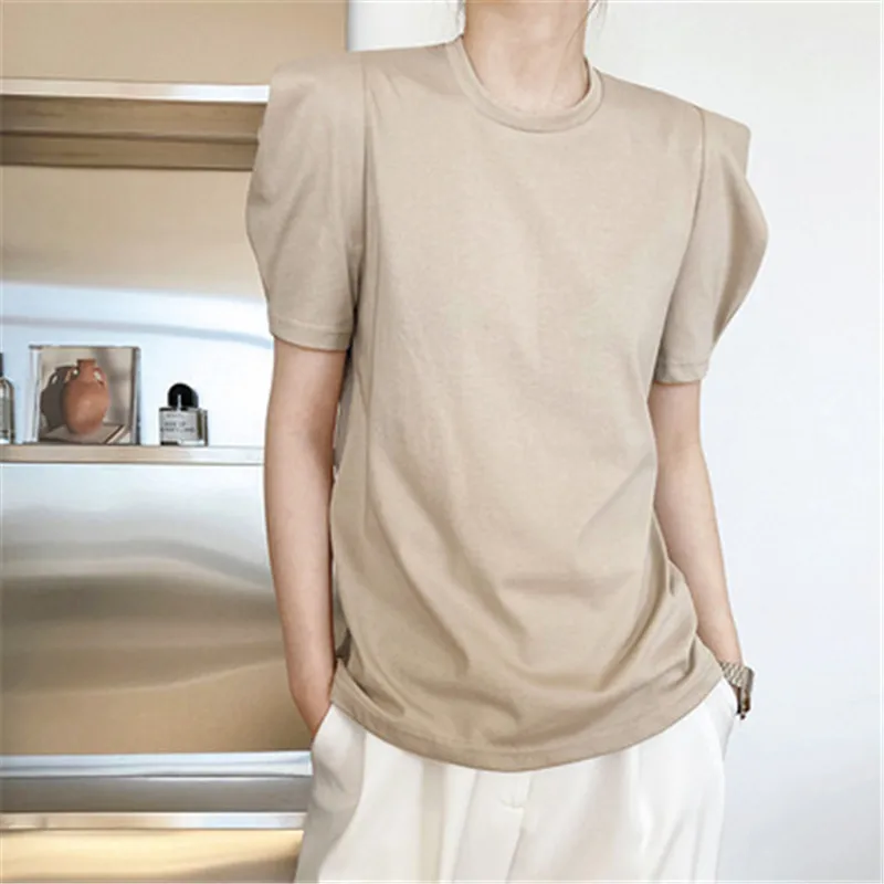 

Summer New Korean Short Sleeve T-Shirt Women Bubble Sleeve Chic Tee Shirt Street Wear Top