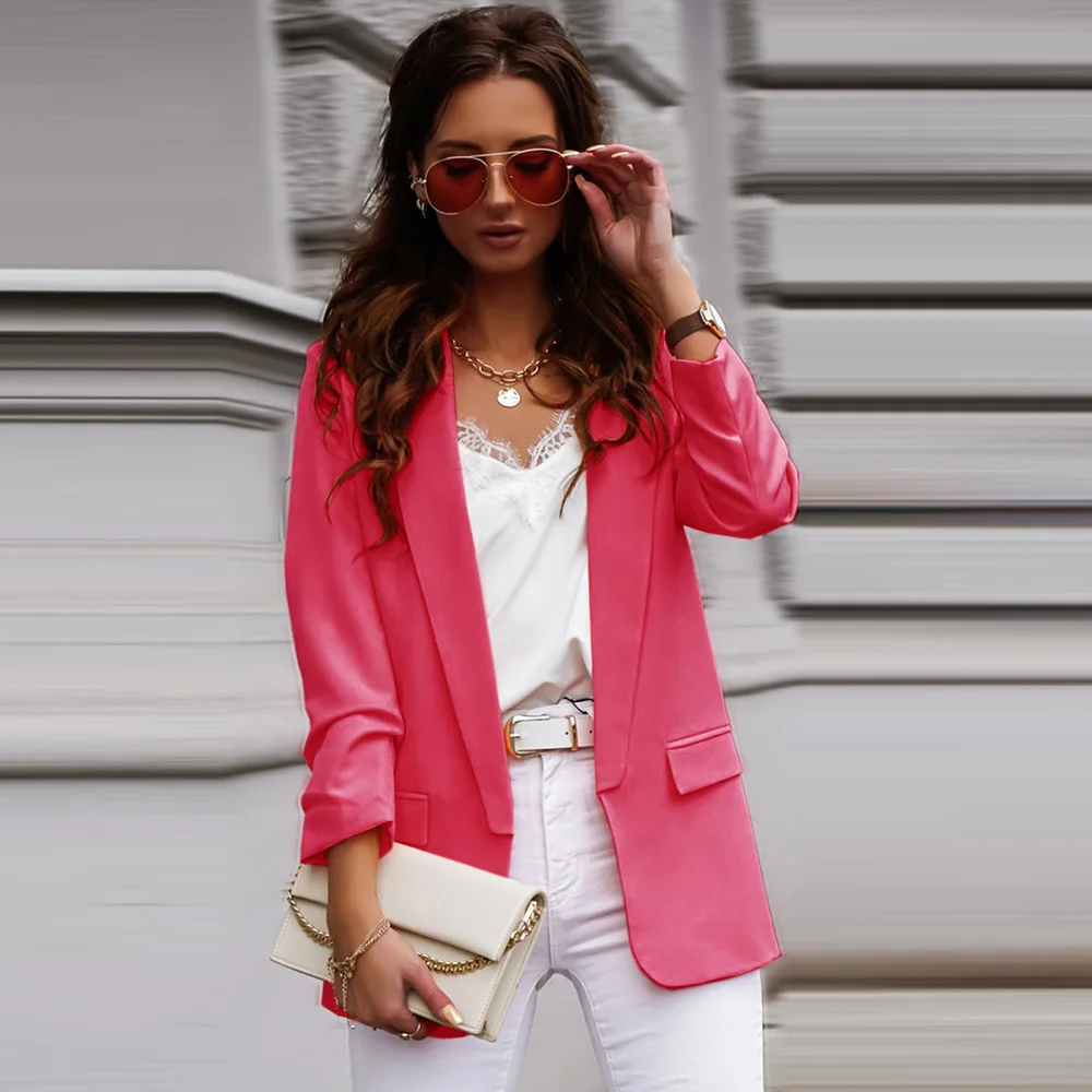 

New Spring Summer Women's Jacket 2021 Lady Slim Blazer Women Casual Fashion Seven Points sleeve short sleeve Sleeve Coat