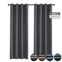 100 blackout curtains for living room linen thermal insulated window curtain solid noise reducing drapes full shading curtains