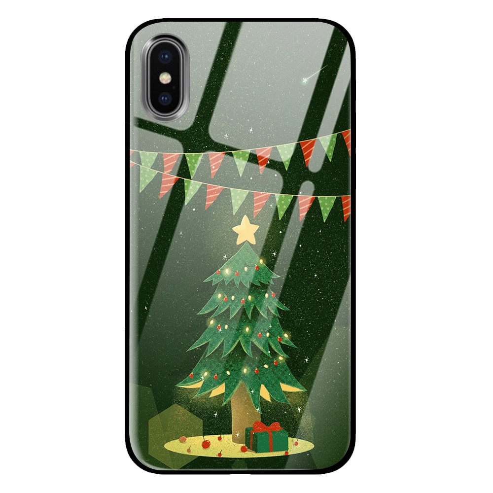 6 Роскошный Рождественский постер из закаленного стекла для iPhone 5 5S 6 6s 7 8 Plus X XS XR 11 Pro Max - Цвет: 6
