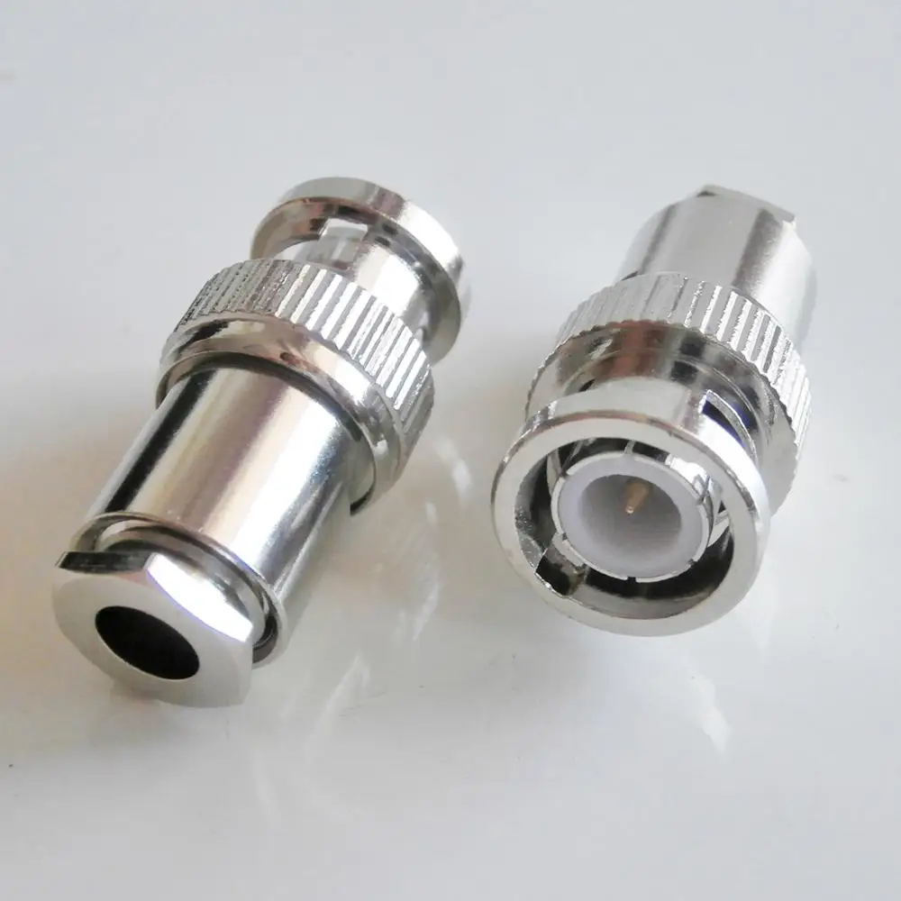 

RF Q9 BNC Connector BNC Male plug Clamp Solder For LMR195 RG58 RG142 RG223 RG400 Cable Straight Nickel Plated Brass Adapters