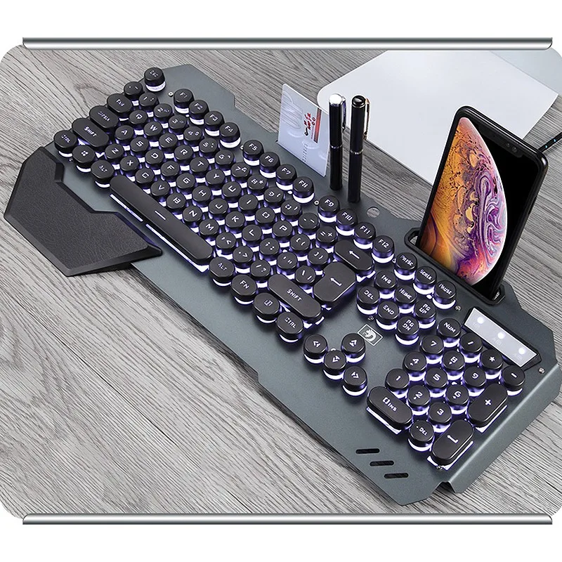 Эргономичная Проводная игровая usb клавиатура с белой подсветкой светодиодный RGB
