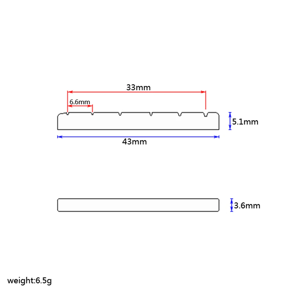 43mm professionelle geschlitzte messing metall string mutter für 6 string tl st elektrische bass gitarre teil gitarre teile zubehör free g