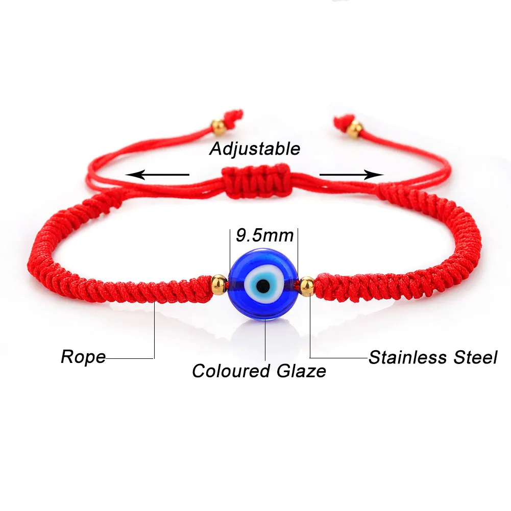 10 шт./лот браслет ручной работы со шнурком от сглаза для женщин мужчин девочек